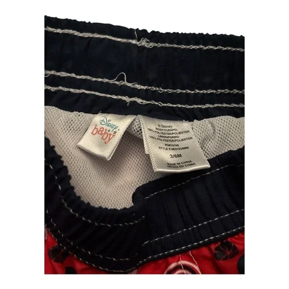 Mickey Mouse Swim Trunks Red Baby Boy 3/6 Months Disneyland, Disney Cruise - Picture 3 of 3